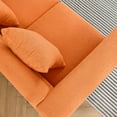thumbnail image 3 of Resenkos 81" 3-Seater Sectional Sofa, Oversized Plush Teddy Fabric with Deep Seating and 3 Pillows, Orange, 3 of 12