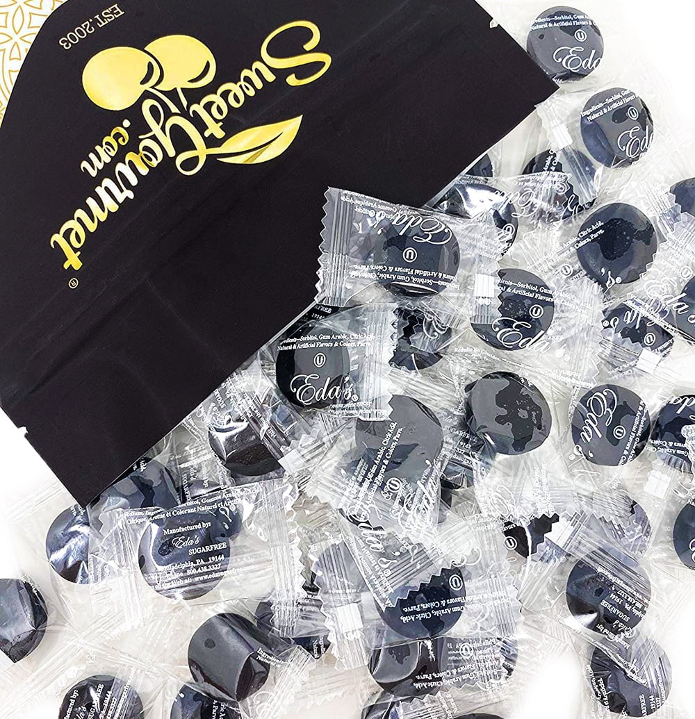 SweetGourmet Eda's Black Licorice Flavored Hard Candy Sugar Free Bulk