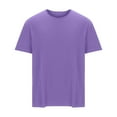 thumbnail image 2 of CFLVAEK Men's Cotton T Shirts ,Big and Tall Mens Tshirts Comfy Short Sleeve T Shirt Loose Fit Crew Neck Tshirt Solid Color Classic Tees 2025 Purple XXXXL, 2 of 5