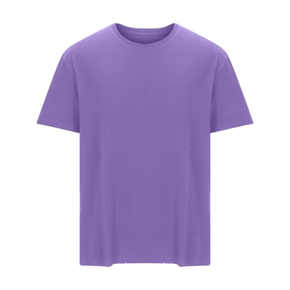 Vetsdori Mens Big and Tall T-Shirts Purple Short Sleeve Pull on Loose Travel Fashion Summer Crew Neck Shirts for Men