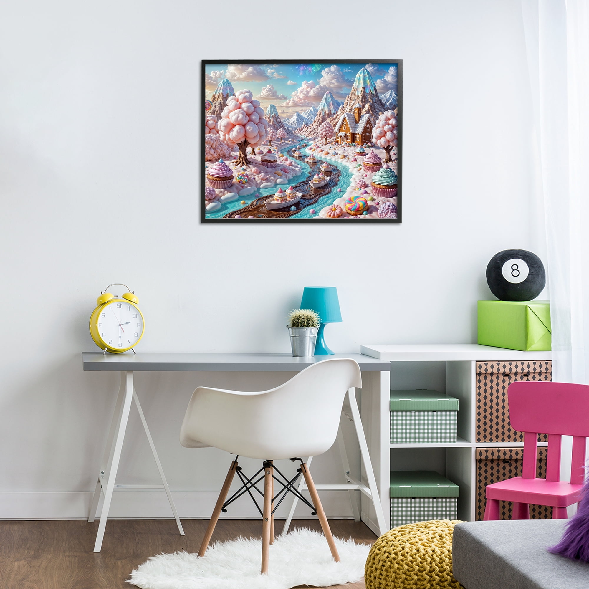 Stupell Industries Dreamlike Candy Land Whimsy Black Framed Giclee Art, design by Tabz Jones