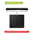 thumbnail image 2 of Combo DISA HOME Parrilla Inducción 4 Quemadores Negro y Campana Extractora de Pared Negro Mate 80 cm, 2 of 7