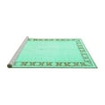 thumbnail image 2 of Ahgly Company Machine Washable Indoor Square Oriental Turquoise Blue Traditional Area Rugs, 5' Square, 2 of 4
