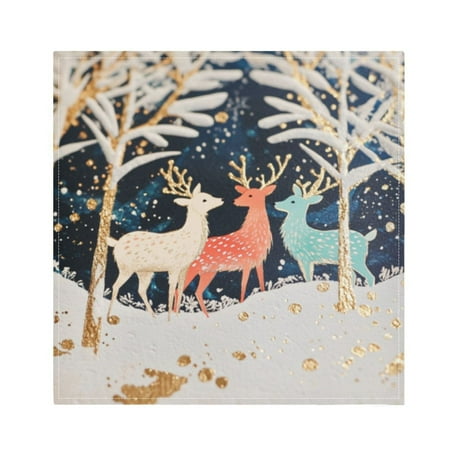 

Napkin Satin Napkin 20*20Inchx1 Kitchen Towel Dinner Plate Towel Decorative Towel Napkin Tea Towel Suitable For Kitchen Table Christmas Colored Deer