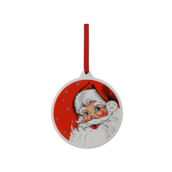 Mr. Christmas 4" Ornement en céramique Père Noël vintage, rouge