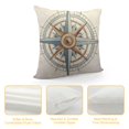 thumbnail image 4 of JEUXUS  Cushion Covers Vintage Compass Antique Pattern Global Geography Direction Square Soft,Pillow Cases Decor for Couch Bedroom Sofa Living Pack of, 4 of 5