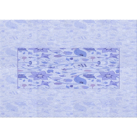 Ahgly Company Indoor Rectangle Patterned Lavender Blue Area Rugs, 8' x 12'