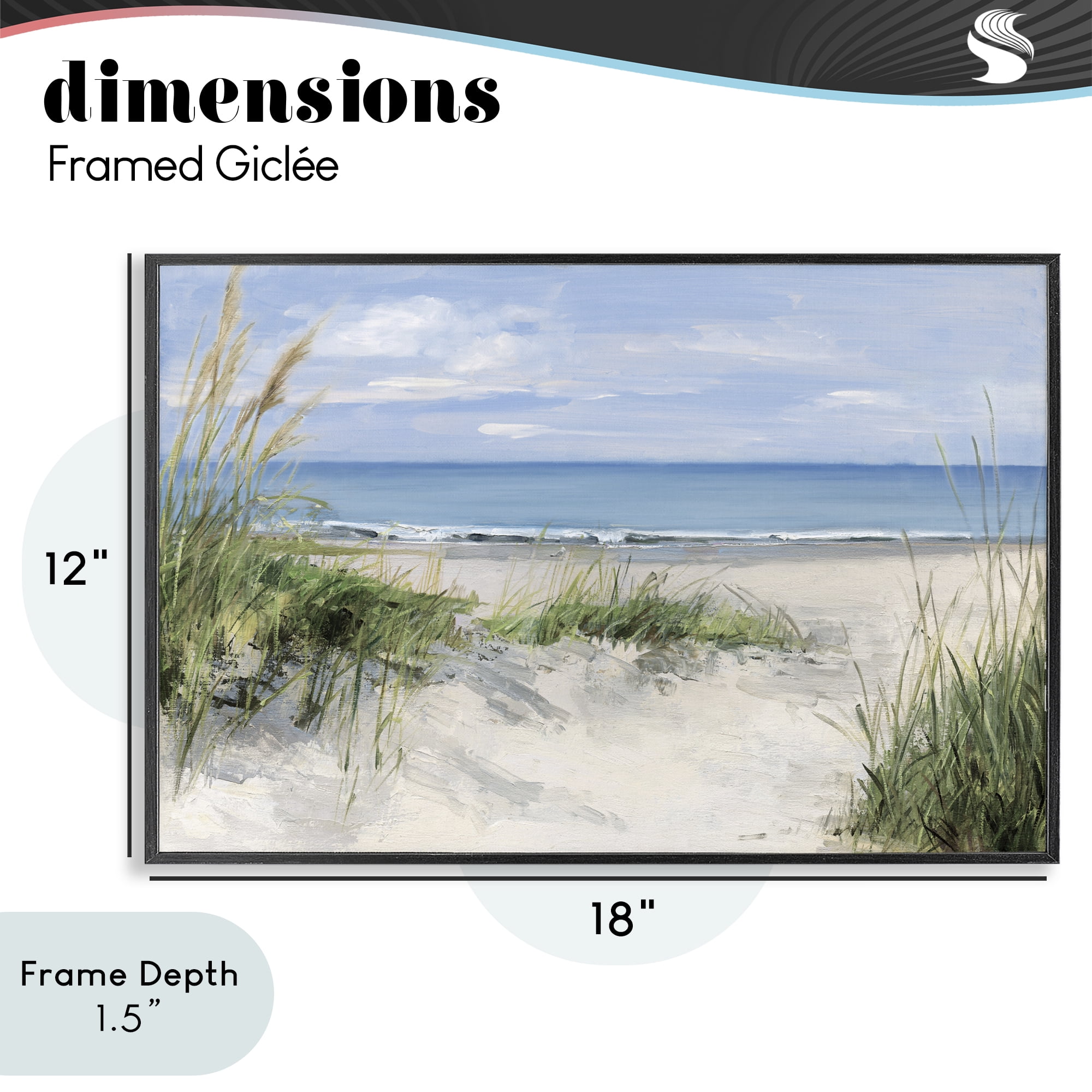 Stupell Industries Tall Grasses by Beach Coast Black Framed Giclee Art, design by Sally Swatland