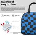 thumbnail image 3 of Blue and Black Wavy Checkered Pattern Insulated Leakproof Lunch Box for Work, Lunch Bag for Women Men, Loncheras Para Mujer for Beach Travel Picnic Camping, 3 of 6