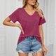 thumbnail image 2 of Camiseta de mujer con cuello en V, camiseta de mujer, camiseta de manga corta para mujer, camiseta de verano para mujer, calidad superior, 2 of 6