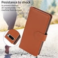 thumbnail image 6 of Premium PU Leather Wallet Case for Google Pixel 6a, Classic with Card Slots Magnetic Closure RFID Protection Wrist Strap Kickstand Shockproof Flip Case Cover for Google Pixel 6a, Brown, 6 of 6