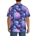 thumbnail image 3 of Sikiie White Skull Flower Men's Wrinkle Free Untucked Cuban Shirt Business Casual Button Down Shirts Short Sleeve ShirtMedium, 3 of 5