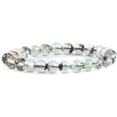 thumbnail image 1 of Natural Clear Phantom Quartz Gemstone 8mm Round Beads Stretch Bracelet 7 Inch Unisex, 1 of 2