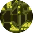 thumbnail image 1 of Ahgly Tapis Rond Lavable en Machine Intérieur Transitionnel Jaune Foncé Vert, 4 Pieds Rond, 1 of 7