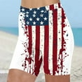 thumbnail image 2 of Womens 4Th of July Summer Shorts 3D American Flag Printed Leggings Tummy Control High Waisted Beach Shorts Retro Dressy Jogger Pants Gym Traning Track Bike Pants, 2 of 5