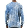 thumbnail image 3 of Inglocry Men's Henley Shirt, Long Sleeve Button Down Tie Dye Soft Cotton Blend Thermal Pullover Top Blue XL, 3 of 7