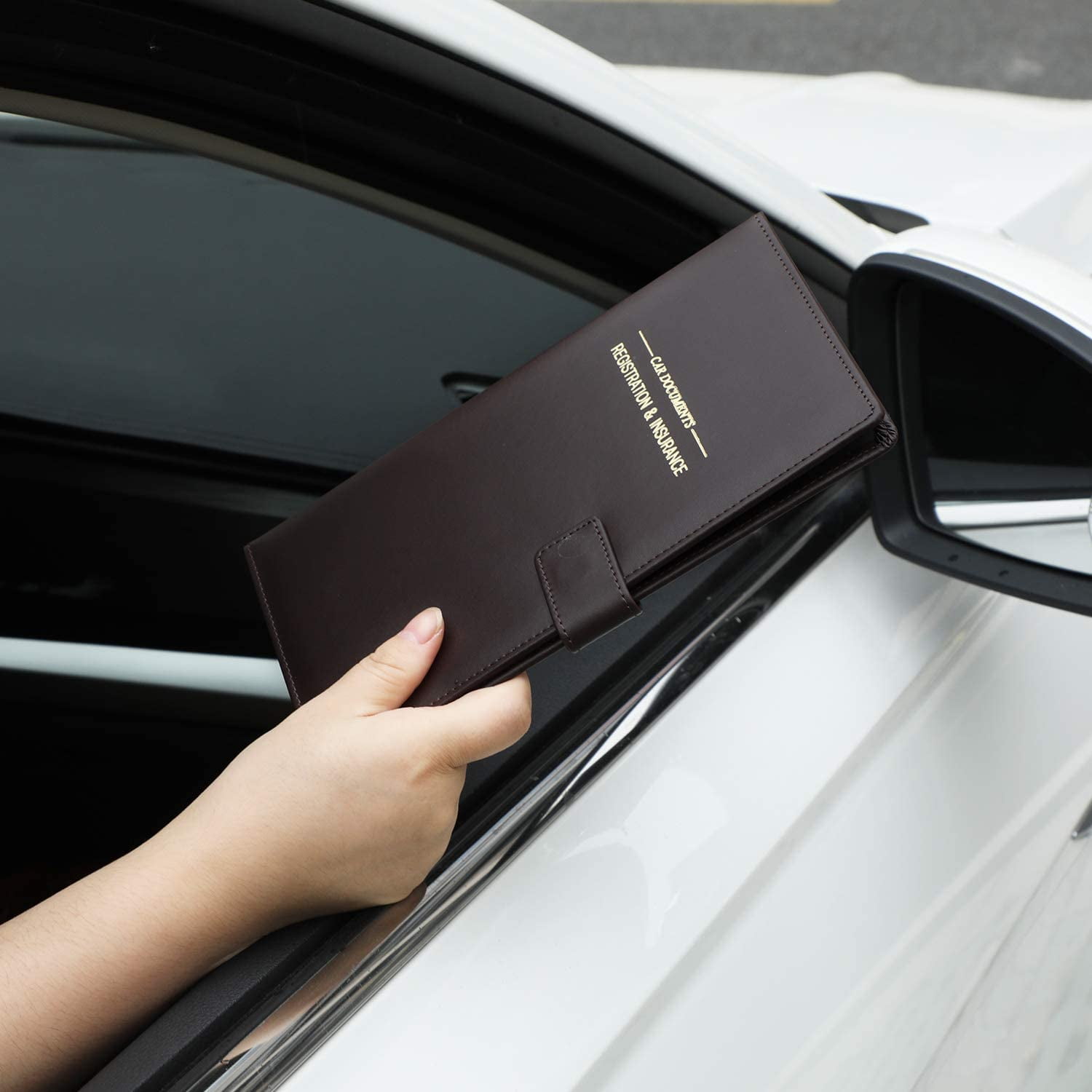 GNEGNI Leather Car Registration and Insurance Card Holder Cards & Essential Documents Auto Truck Document Holder Vehicle Glove Box Paperwork Organizer Wallet with Magnetic Closure for License GNEGNI Leather Car Registration and Insurance Card Holder Cards & Essential Documents Auto Truck Document Holder Vehicle Glove Box Paperwork Organizer Wallet with Magnetic Closure for License