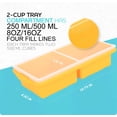 thumbnail image 4 of Silicone Freezer Tray With Lid-soup Container Molds-2-cup Extra Large Ice Cube Tray-makes 4 500ml Portions Cubes  For Freezing Soup Stews Sauces.oven&dishwasher-safe(2-pack), 4 of 7