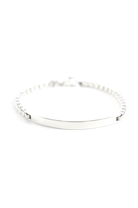 Pre-Owned TIFFANY&Co. Tiffany Venetian Link ID Bracelet AG925 Silver Accessory Weight 21.5g...