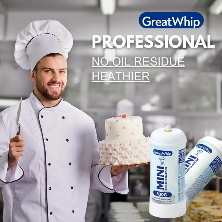 GreatWhip N2O Whipped Cream Chargers Cylinder 640g/0.95L Pure Tank  Compatible with Cream Whippers (1 Cylinder) 