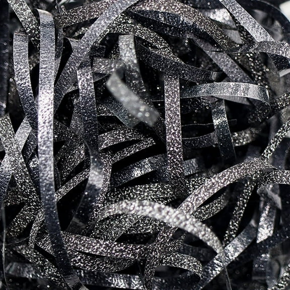 Namzi 200g Lafite Grass Silk PaperCut Paper Shred Filler for Gift Wrapping Basket Filling Birthday Wedding Christmas Thanksgiving Mother's Day (Black)