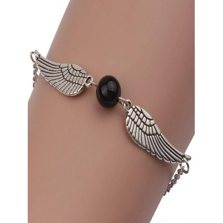 - Fashion Women Infinity Retro Pearl Angel Wings Jewelry Dove Peace Bracelet BK
