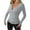 Gray, variant on Going out Tops for Women Deep V Neck Knitted Button Wrap Long Sleeve Slim Stretch Trendy Shirts