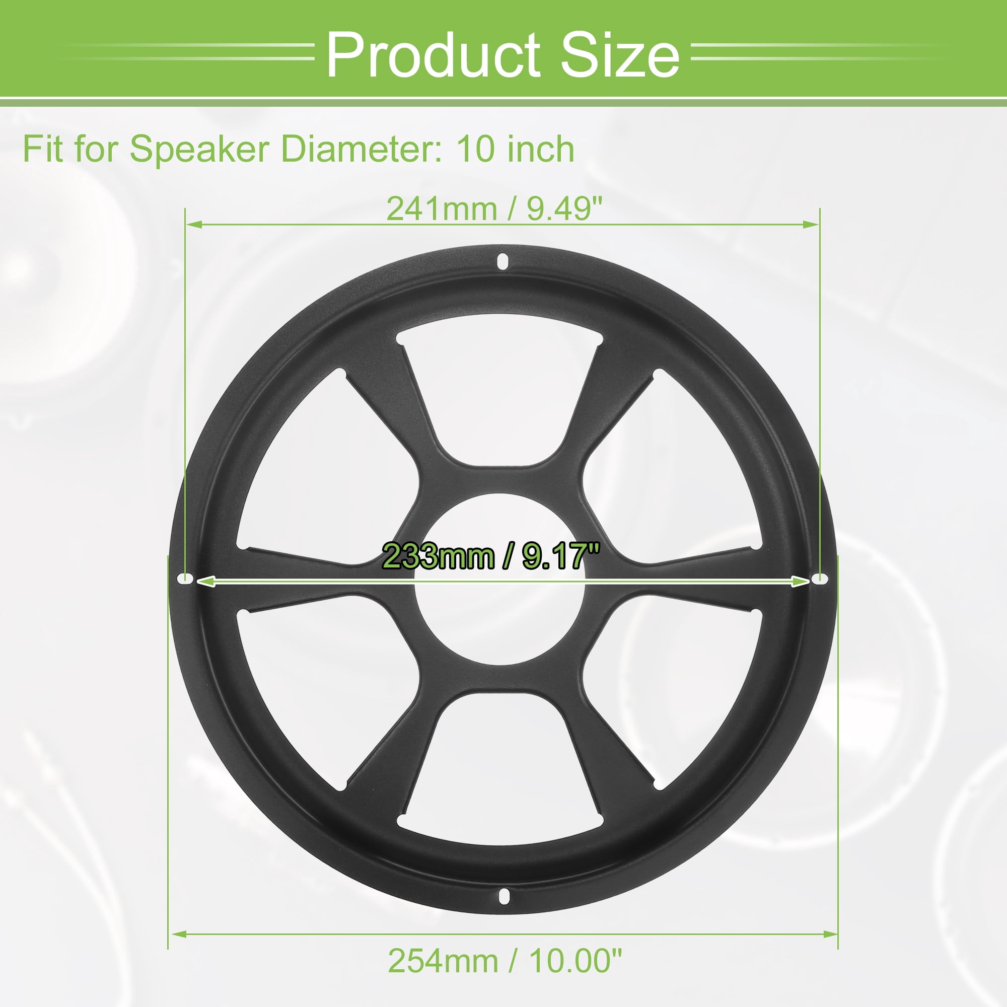 Unique Bargains Universal Car Speaker Grills Cover with Mounting Screws Iron Black 10"