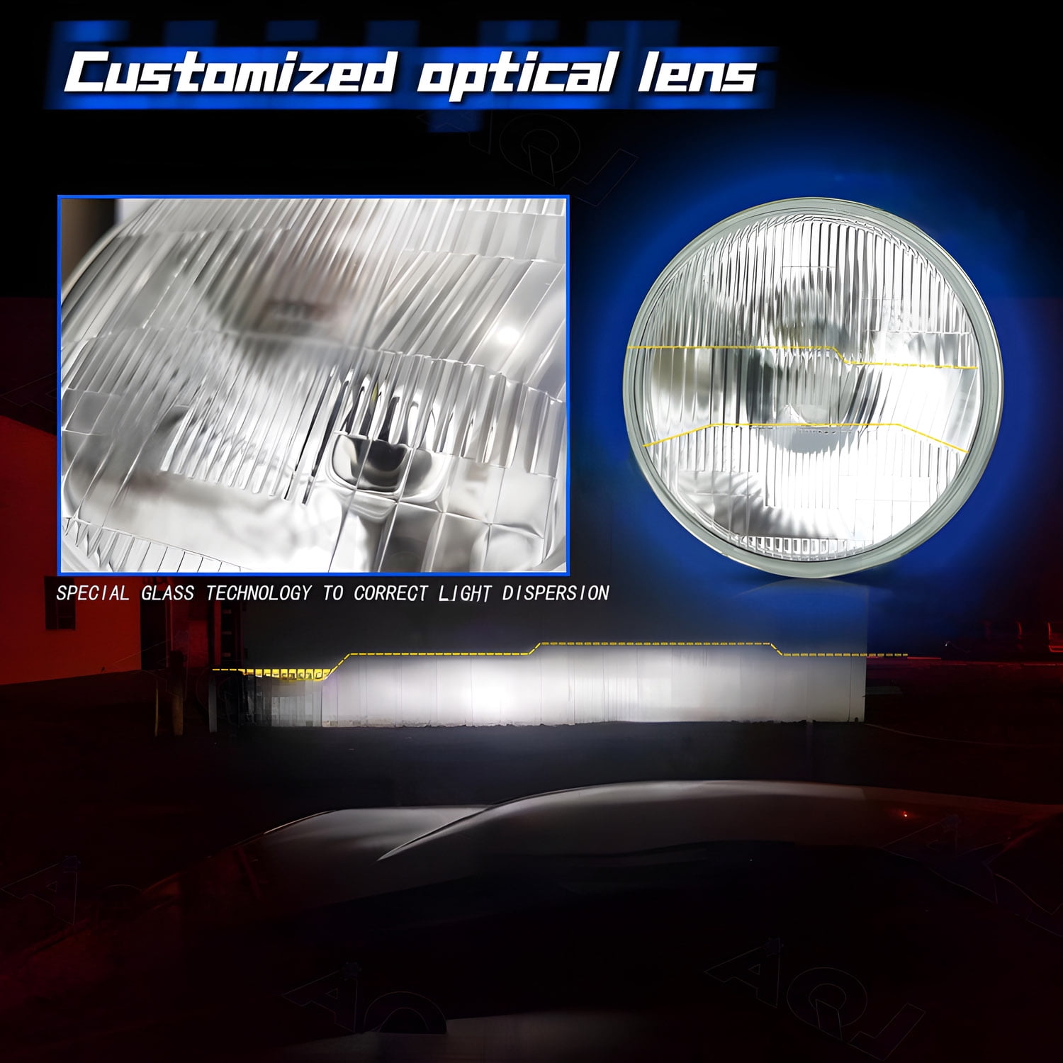For Freightliner Coronado 7'' Inch Round LED Headlight Bulbs High Low Beam