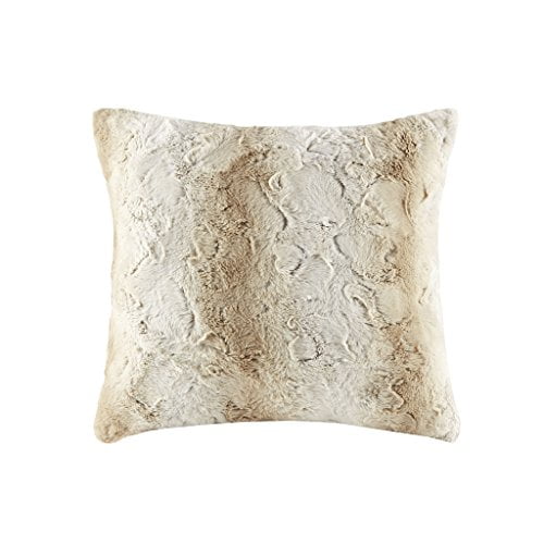 Madison Park Zuri Faux Fur Square Pillow Sand 20x20