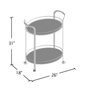 Furniture of America Senera Contemporary 2-Shelf Serving Cart, Chrome