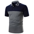 thumbnail image 2 of Birdeem Men Casual Button Short Sleeve Patchwork Turndown Pullover T-Shirt Tops, 2 of 9