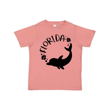 

Inktastic Florida Black Dolphin Silhouette with Seashells Gift Toddler Boy or Toddler Girl T-Shirt