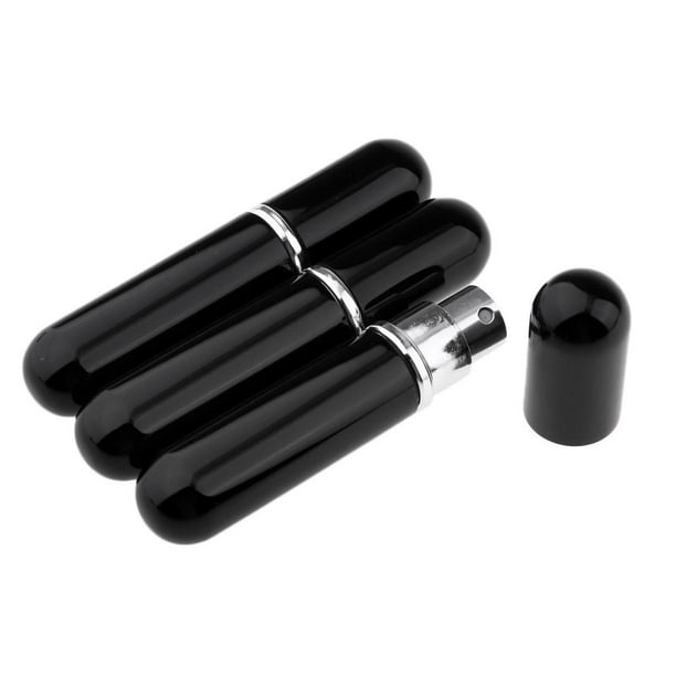 3 botellas de perfume vacías de 5 ml, botella de spray de perfume recargable para llenarte mismo. negro brillante Yuyangstore Botellas de perfume vacías