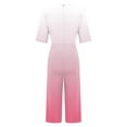 thumbnail image 4 of ABATAB Womens Summer Jumpsuits V Neck Half Sleeve Dressy Rompers Casual Gradient One Piece Wide Leg Outfits with Pockets, 4 of 5