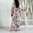 thumbnail image 2 of Morttic Women's Batwing Sleeve Top & Wide Leg Pants Matching Set – Fashionable Forest Animal Print Lounge 2 Piece Outfit Pink，M, 2 of 3