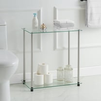 Convenience Concepts Designs2Go Classic Glass 2 Tier Chairside End Table, Glass/Chrome