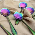 thumbnail image 2 of Flower Spoon Set, Set of 8 Stainless Steel Teaspoons Colorful Coffee Spoons Teaspoons Mixing Spoons Sugar Spoons, Rainbow, 2 of 3