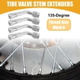 thumbnail image 2 of 1 Set 135-Degree Car Tire Valve Stem Extenders Universal for Cars RV Bicycles Motorcycles Silver Tone, 2 of 6