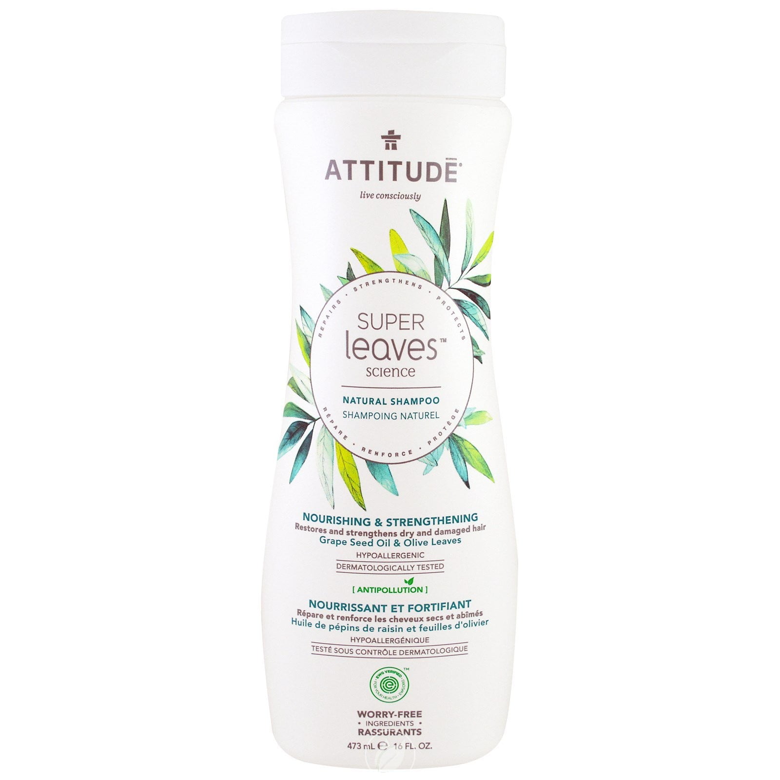 (2 Pack) Attitude Natural Shampoo Nourishing and Strengthening 15.9