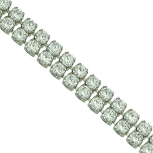 Antwerp Silver BRD12012 Silver Silk 2-Row Bracelet