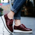 thumbnail image 4 of Women's Platform Lace-Up Wingtips Square Toe Oxfords Shoe, 4 of 6