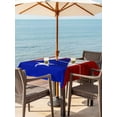 thumbnail image 2 of Outdoor Tablecloth with Umbrella Hole and Zipper, Puerto Rican Flag Square Table Cloth 54x54 Inch Waterproof Tablecloth, Vintage Geometric Art Wooden Picnic Table Cover for Patio Camping, 2 of 7