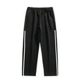 thumbnail image 5 of Mens Sweatpants Baggy Straight Leg Wide Pants Relaxed Fit Spring Fall Casual Streetwear Trousers Droopy Feel Black L, 5 of 9
