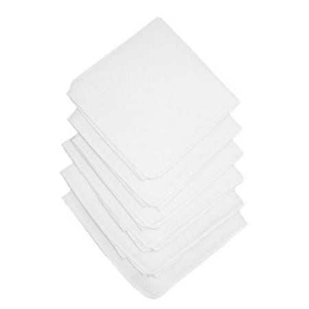 Axxents Unisex Cotton White Handkerchiefs (Pack of 6), White