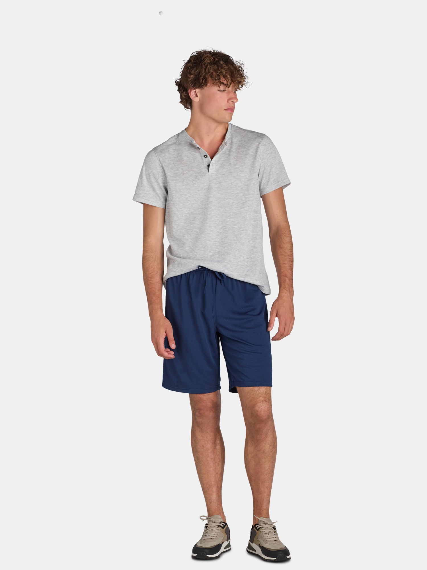 (2 pack) Athletic Works Men's and Big Men's Active Mesh Shorts, 9" Inseam, Sizes XS-5XL