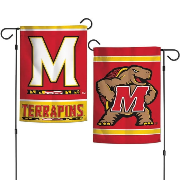 Maryland Terrapins 12.5” x 18" Double Sided Yard and Garden College Banner Flag Is Printed in the USA