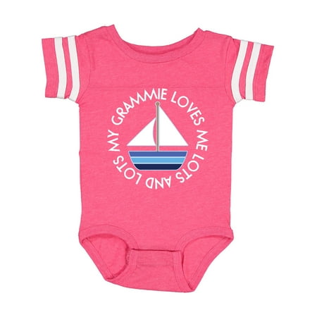 

Inktastic My Grammie Loves Me Boys Sailboat Grandson Gift Baby Boy Bodysuit