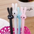 thumbnail image 4 of nipocaio Writting Pen, 12 Pcs 0.5 mm Black Ink Rabbit Ear Shape Rolling Ball Cute Gel Ink Pen for Student and School Office Supplies (Rabbit Ear), 4 of 5