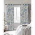 thumbnail image 3 of Blue Spring Floral Blackout Curtains, Light Blocking Print Window Curtains, Farmhouse Botanical Vintage Thermal Insulated Window Drapes for Living Room Kitchen Cafe 2 Panels, 84"W x 84"L, 3 of 9